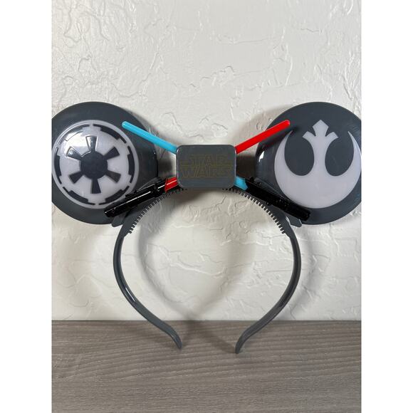 Disney Parks Star Wars Rebel Alliance Lightsaber Light Up Mickey Ears Headband - Picture 1 of 6